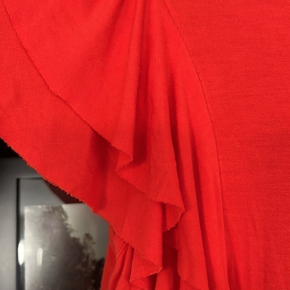 A.N.A.(A New Approach) Orange/Red Sleeveless Dress w/Ruffles, Size Medium, EUC. - Picture 4 of 6